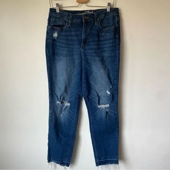 Universal thread distressed high rise straight jeans size 12 - Picture 1 of 6